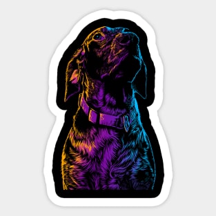 Labrador Retro 80s Sticker